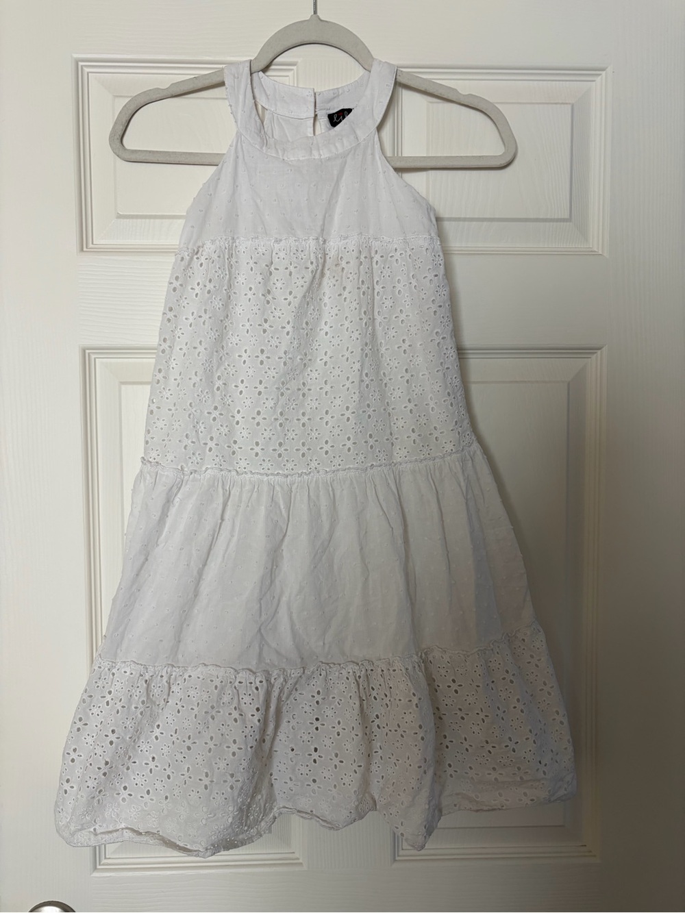 Lilt Girls White Eyelet Sleeveless Dress Size 6/6X